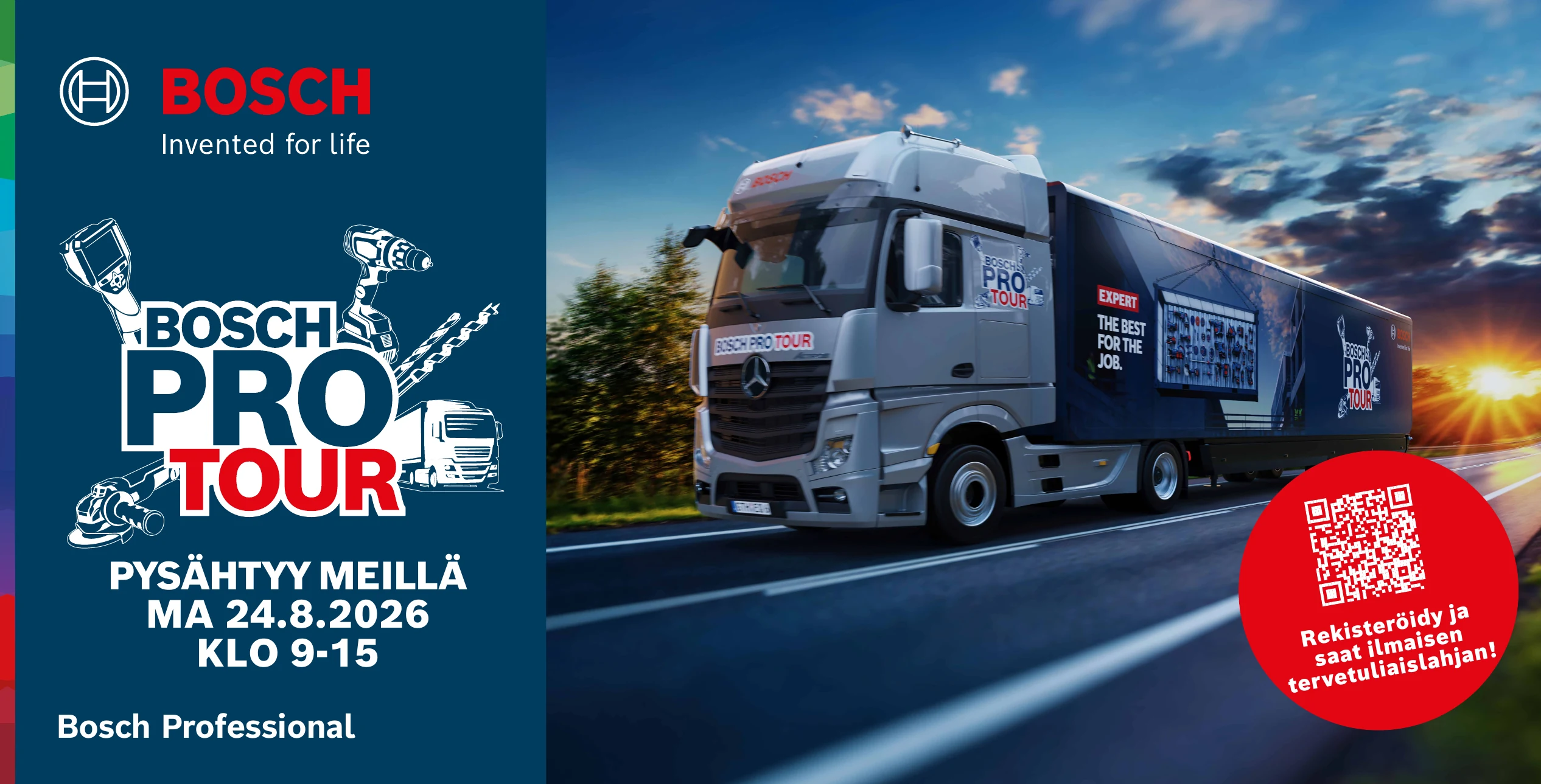 Bosch Pro Tour pys&auml;htyy Sarokkaalla ma 24.8.2026 klo 9-15